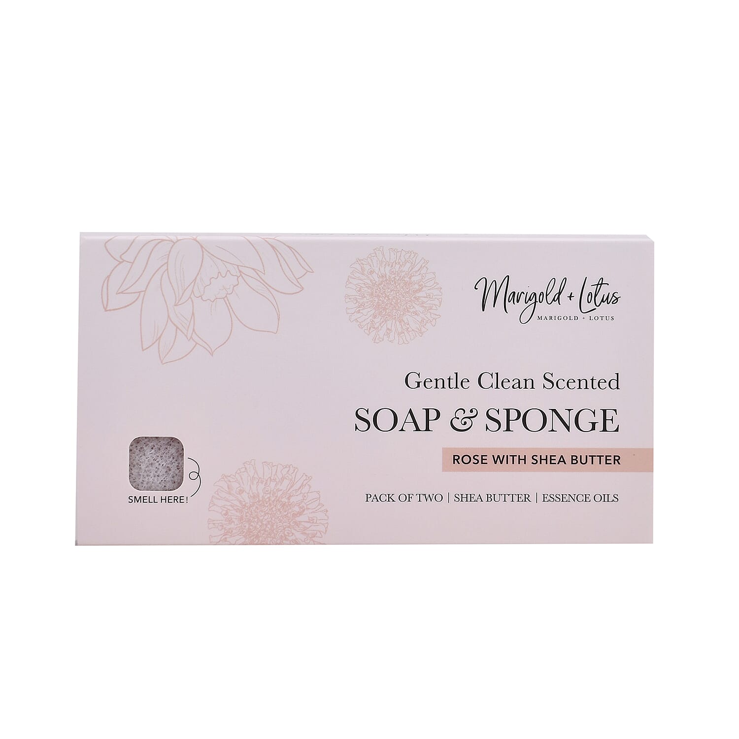 Marigold and Lotus 2 Pack Mixed Aroma 2 in 1 Soap Sponge with Rose and Shea Butter - Red