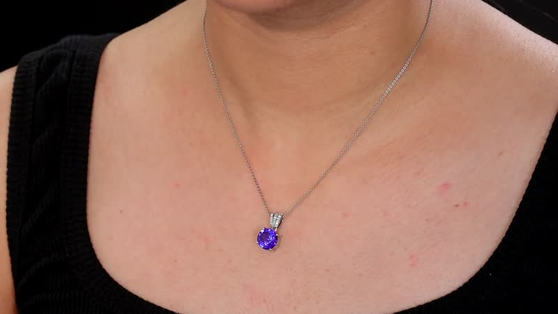 Certified & Appraised Rhapsody AAAA Tanzanite and E-F VS2 Diamond 4.25 ctw Statement Pendant without Chain in 950 Platinum