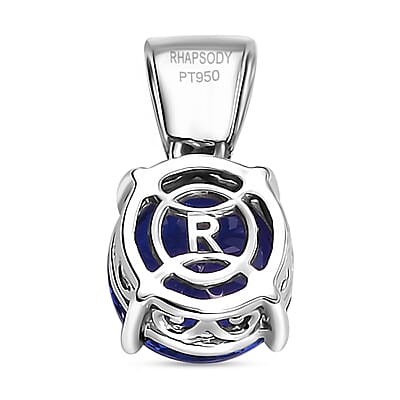 Certified & Appraised Rhapsody AAAA Tanzanite and E-F VS2 Diamond 4.25 ctw Statement Pendant without Chain in 950 Platinum