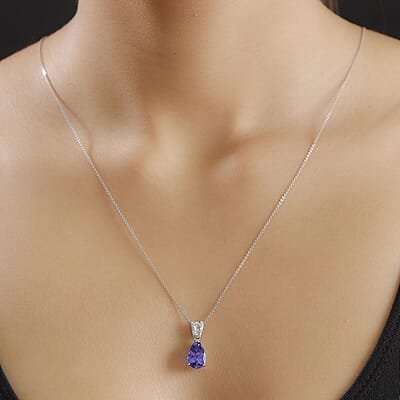 Certified & Appraised Rhapsody AAAA Tanzanite and E-F VS2 Diamond 4.25 Ctw Statement Pendant in 950 Platinum