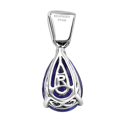 Certified & Appraised Rhapsody AAAA Tanzanite and E-F VS2 Diamond 4.25 Ctw Statement Pendant in 950 Platinum