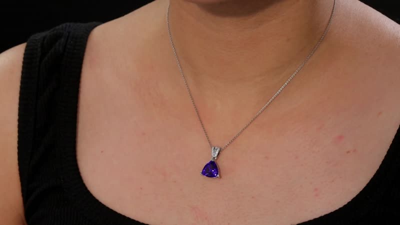 Certified & Appraised Rhapsody AAAA Tanzanite and E-F VS2 Diamond 4.33 ctw Statement Pendant in 950 Platinum
