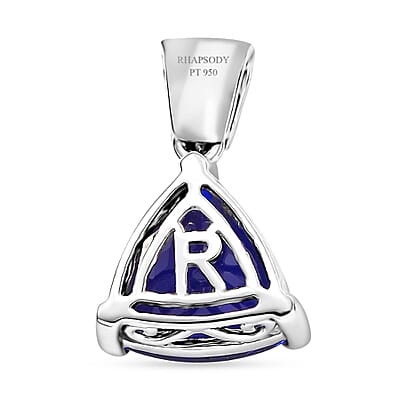 Certified & Appraised Rhapsody AAAA Tanzanite and E-F VS2 Diamond 4.33 ctw Statement Pendant in 950 Platinum
