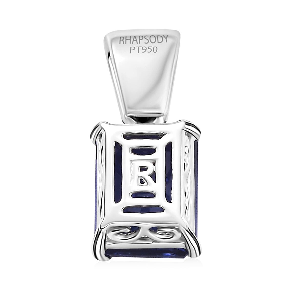 The Jennilee Certified & Appraised Rhapsody AAAA Tanzanite and E-F VS2 Diamond 4.40 ctw Statement Pendant without Chain in 950 Platinum