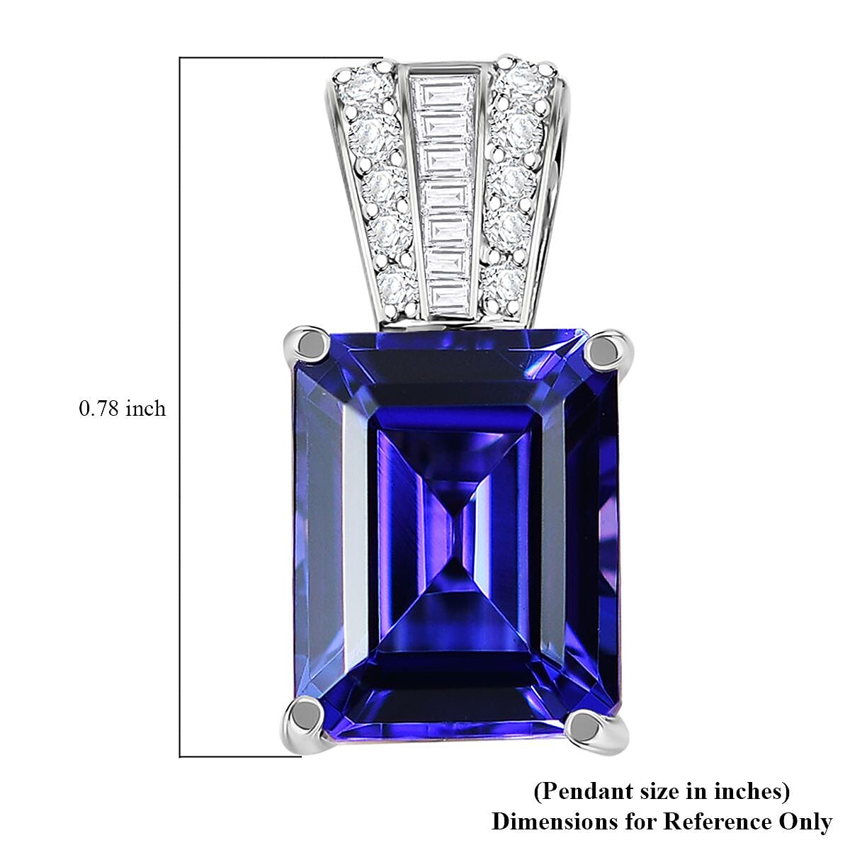 The Jennilee Certified & Appraised Rhapsody AAAA Tanzanite and E-F VS2 Diamond 4.40 ctw Statement Pendant without Chain in 950 Platinum
