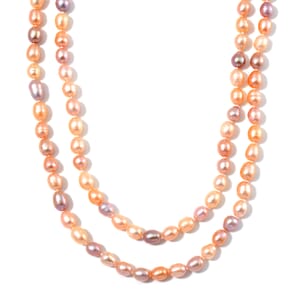 Multi Color Freshwater Pearl Necklace in ION Plated YG Stainless Steel 36 Inches