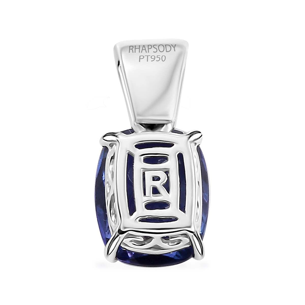 The Jennilee Certified & Appraised Rhapsody AAAA Tanzanite and E-F VS2 Diamond 3.95 ctw Statement Pendant in 950 Platinum