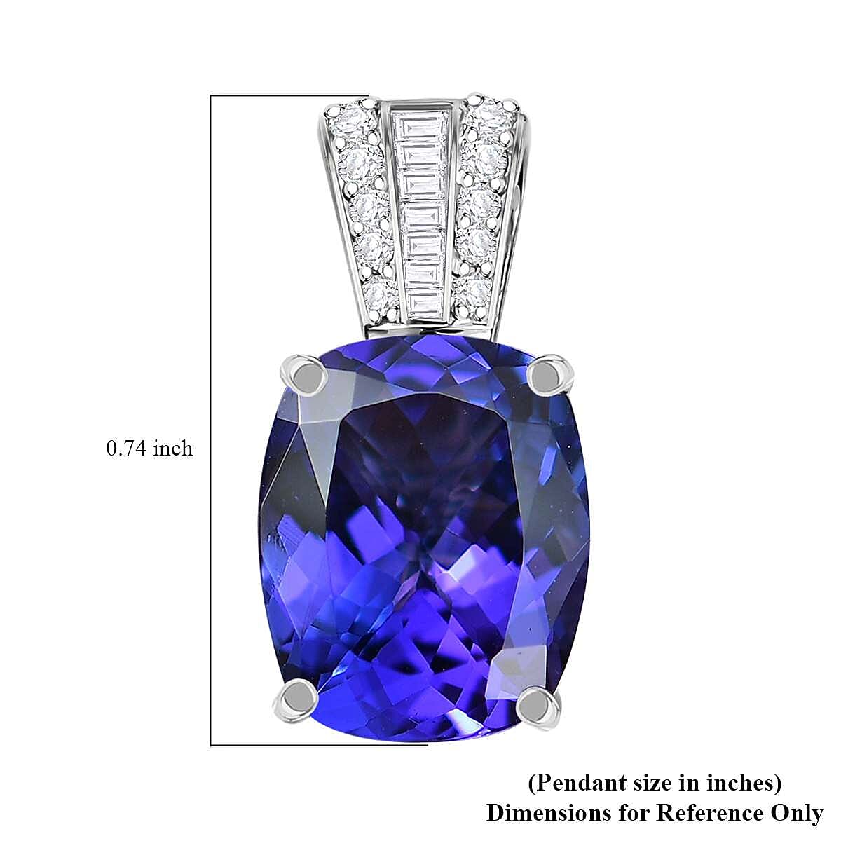 The Jennilee Certified & Appraised Rhapsody AAAA Tanzanite and E-F VS2 Diamond 3.95 ctw Statement Pendant in 950 Platinum