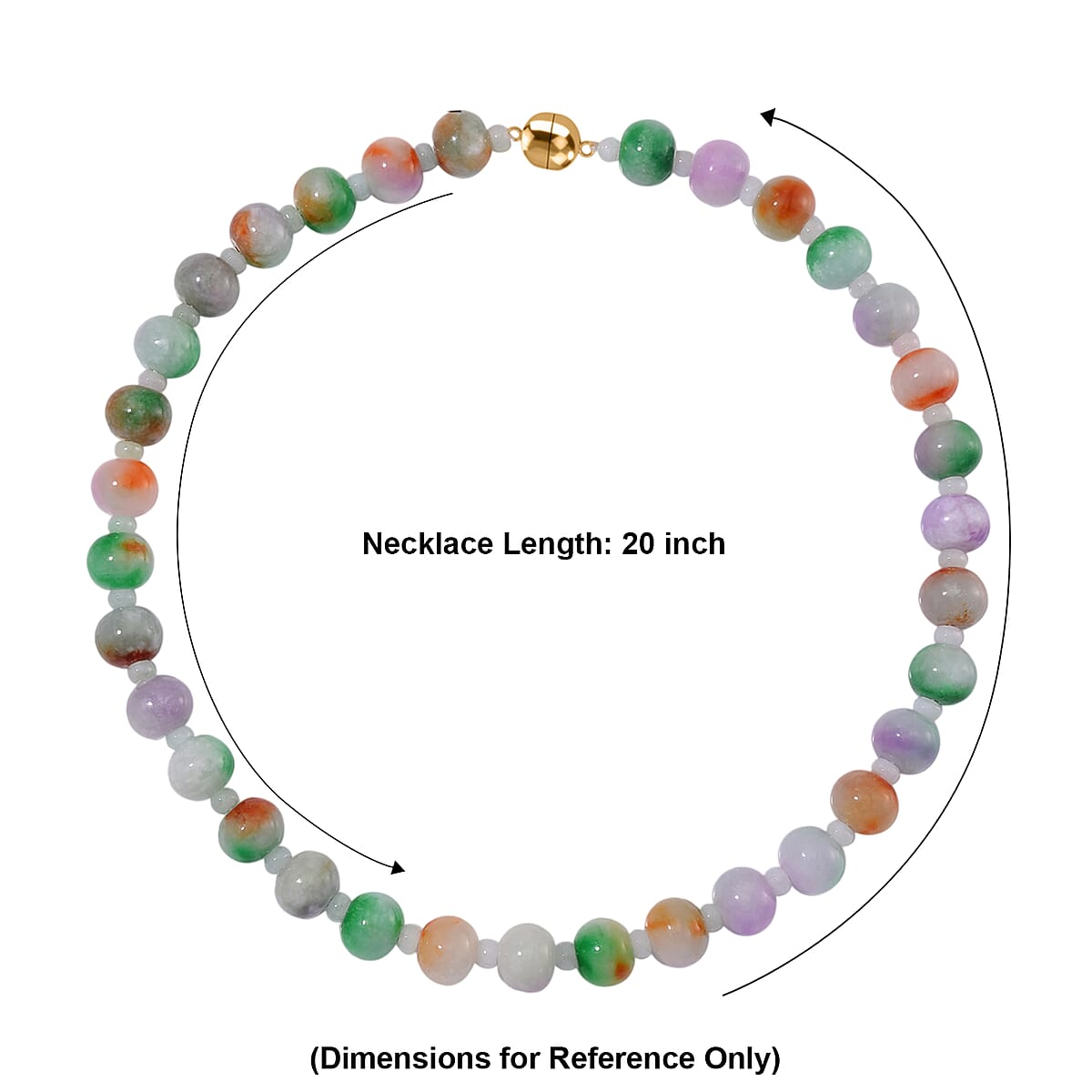 Multi Color Jade 590.00 ctw Carved Beaded Necklace in 14K YG Over Sterling Silver 20 Inches   image number 4