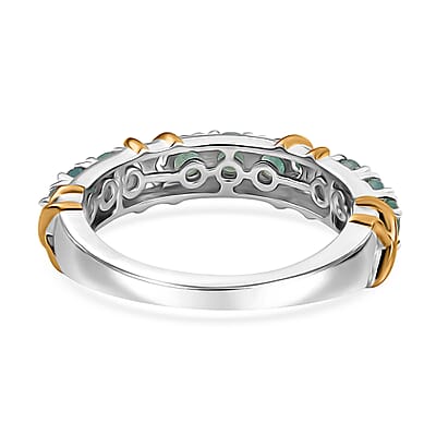 Grandidierite 1.15 ctw XOXO Ring in 18K Vermeil YG and Rhodium Over Sterling Silver (Size 10.0)