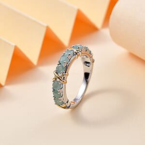 Grandidierite 1.15 ctw XOXO Ring in 18K Vermeil YG and Rhodium Over Sterling Silver (Size 8.0)