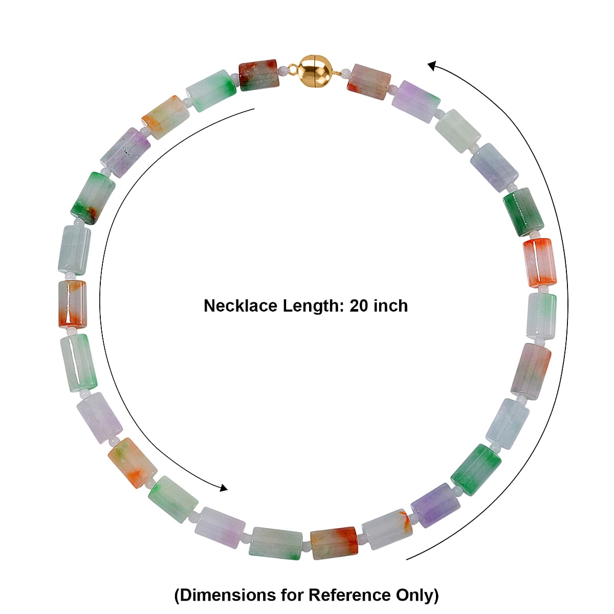 Multi Color Jade 690.00 ctw Carved Beaded Necklace in 14K YG Over Sterling Silver 20 Inches  image number 4