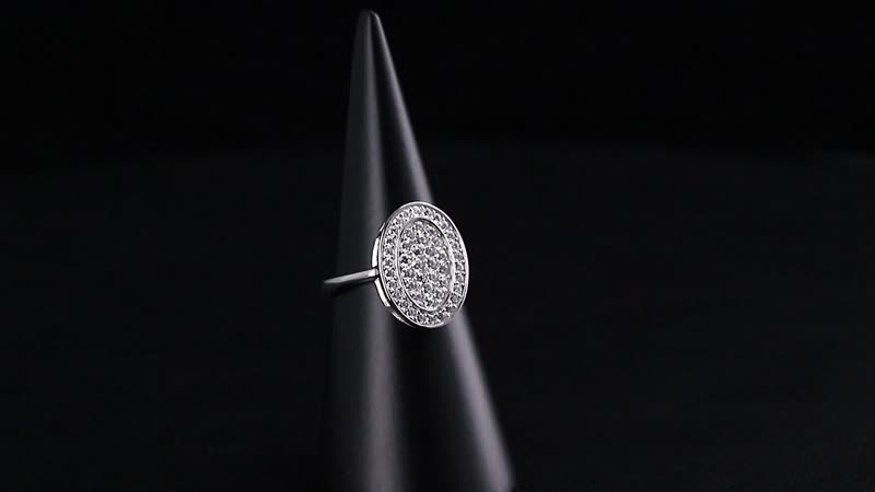 Moissanite Cluster Ring in Rhodium Over Sterling Silver (Size 10.0) 0.70 ctw