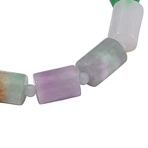 Multi Color Jade 200.00 ctw Beaded Stretch Bracelet (6.5-7In)