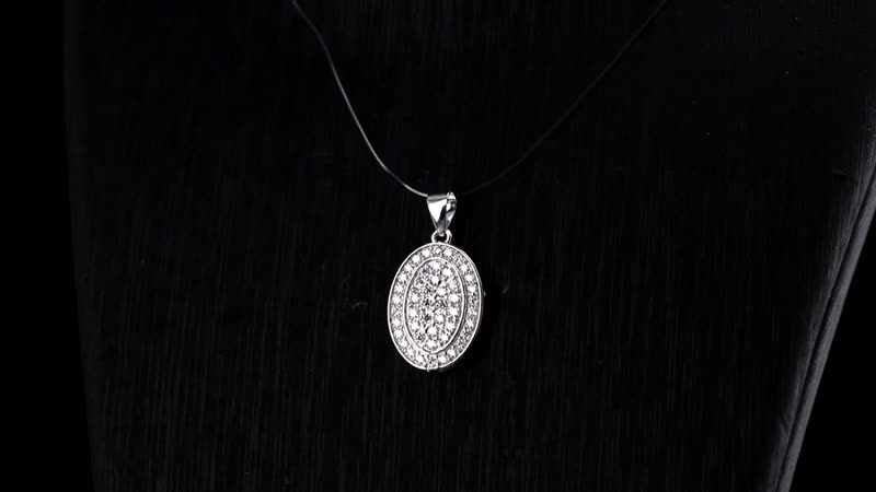 Moissanite 0.70 ctw Cluster Pendant without Chain in Rhodium Over Sterling Silver