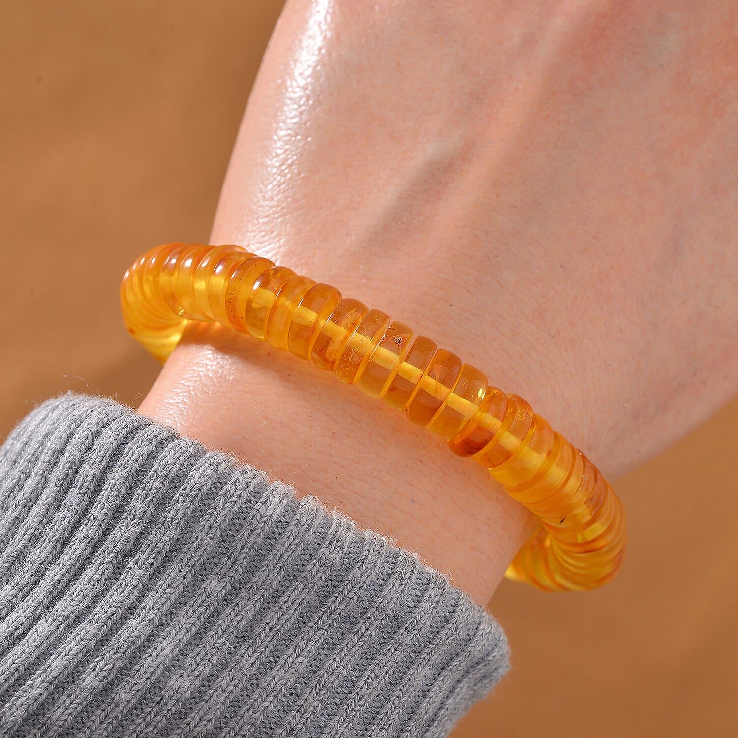 Baltic Amber Roundelle Stretch Bracelet