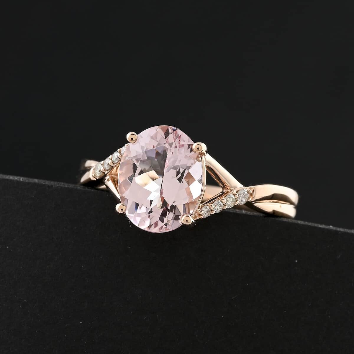 Certified & Appraised Luxoro AAA Pink Morganite and G-H I2 Diamond 3.50 ctw Ring in 10K Rose Gold (Size 10.0) image number 1