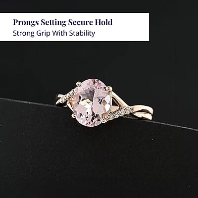 Certified & Appraised Luxoro 10K Rose Gold AAA Pink Morganite, Diamond (G-H, I2) Ring (Size 12.0) 3.50 ctw