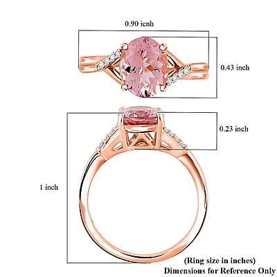 Certified & Appraised Luxoro 10K Rose Gold AAA Pink Morganite, Diamond (G-H, I2) Ring (Size 12.0) 3.50 ctw