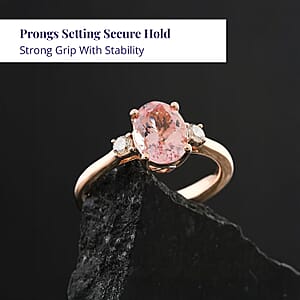 Certified & Appraised Luxoro AAA Pink Morganite and G-H I2 Diamond 3.50 ctw Ring in 10K Rose Gold (Size 6.0)