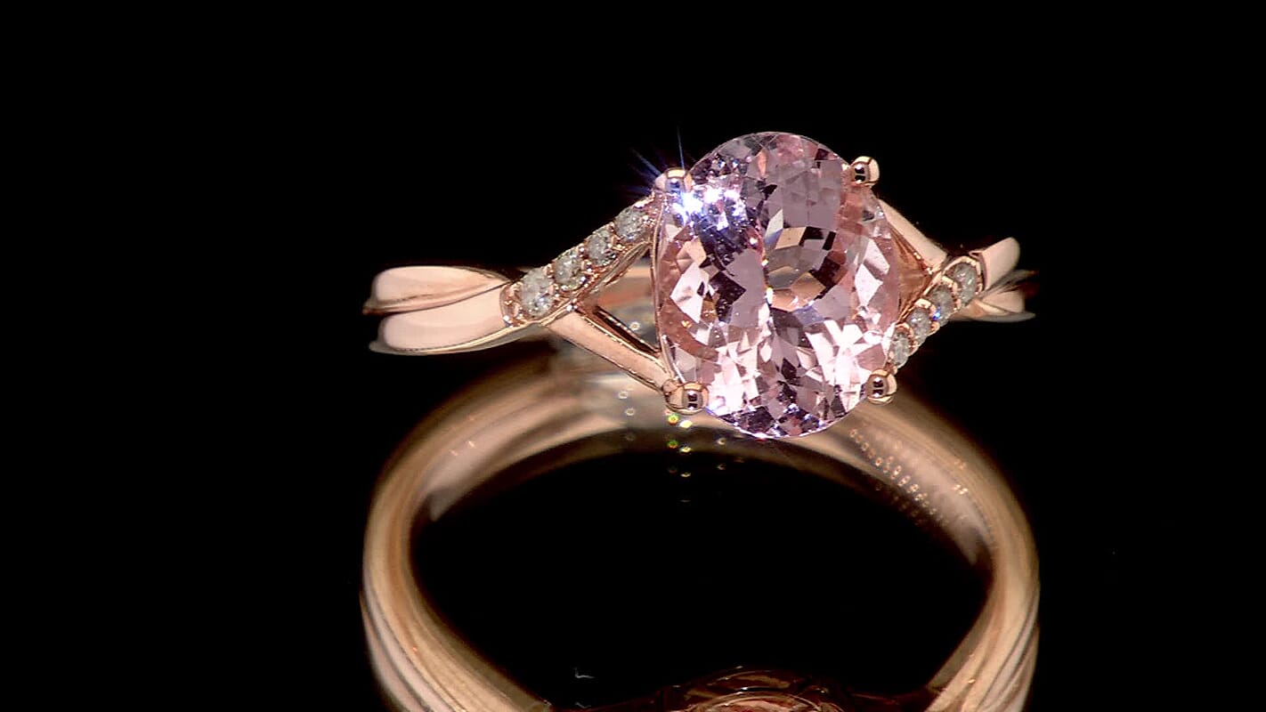 Certified & Appraised Luxoro 10K Rose Gold AAA Pink Morganite, Diamond (G-H, I2) Ring (Size 10.0) 3.50 ctw