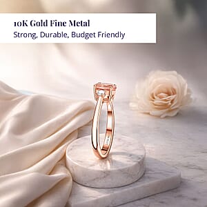 Certified & Appraised Luxoro 10K Rose Gold AAA Pink Morganite, Diamond (G-H, I2) Ring (Size 7.5) 3.50 ctw