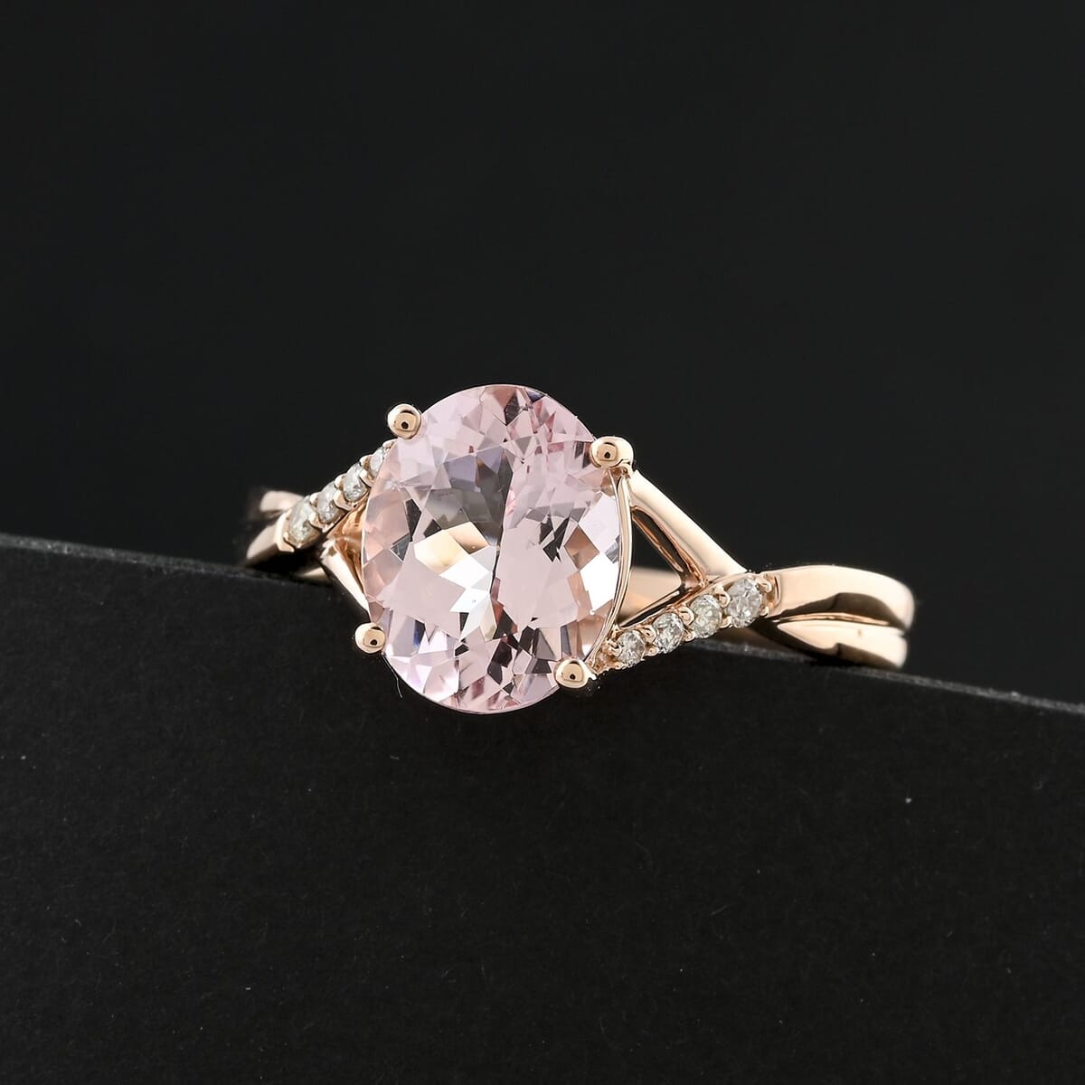 Certified & Appraised Luxoro AAA Pink Morganite and G-H I2 Diamond 3.50 ctw Ring in 10K Rose Gold (Size 8.0) image number 1
