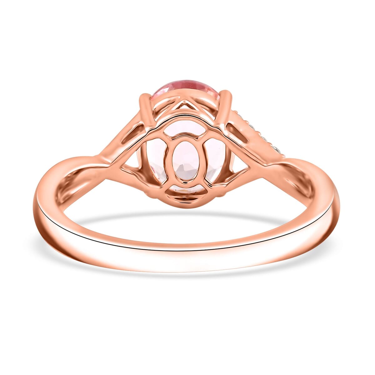 Certified & Appraised Luxoro AAA Pink Morganite and G-H I2 Diamond 3.50 ctw Ring in 10K Rose Gold (Size 8.0) image number 4