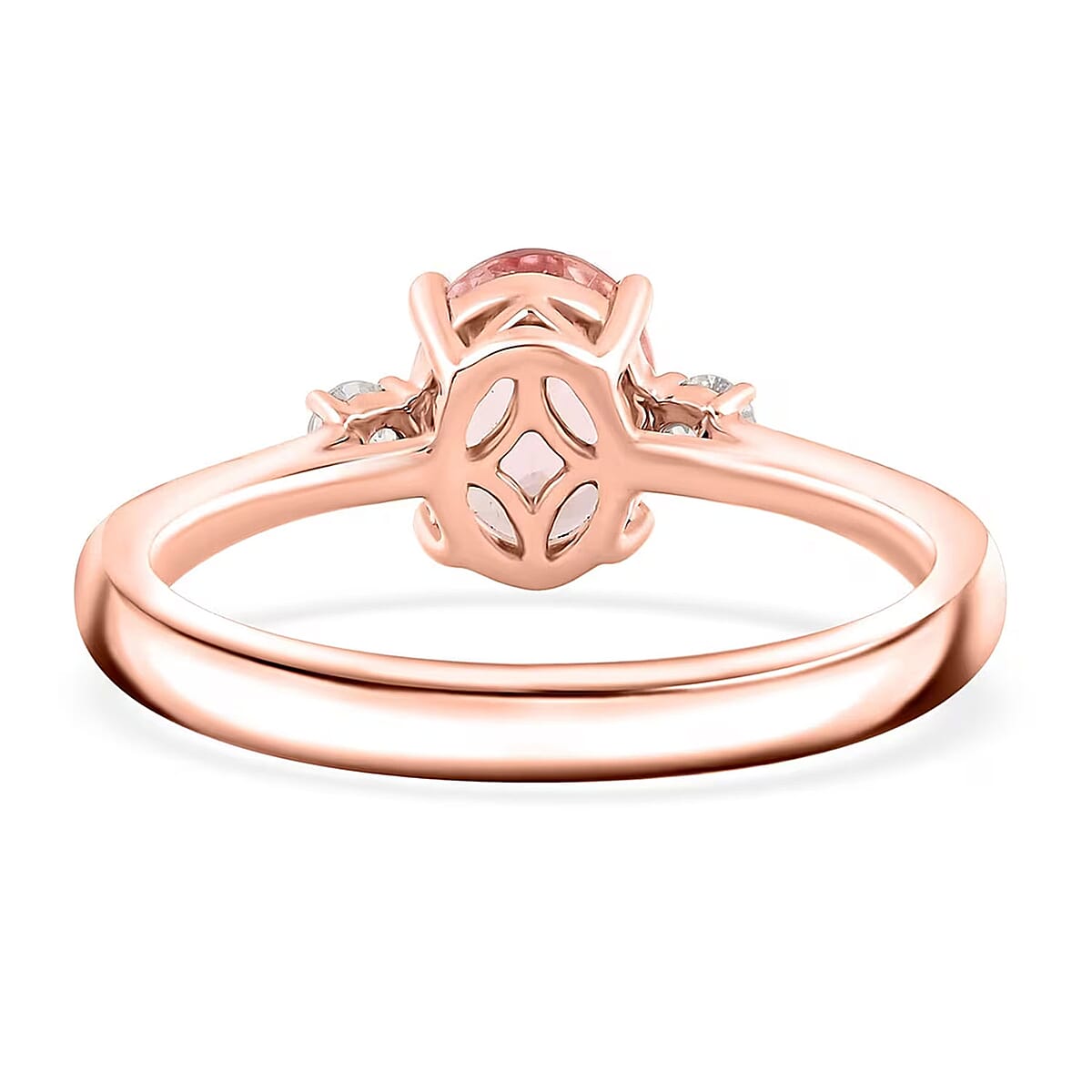  Luxoro AAA Pink Morganite and G-H I2 Diamond 3.50 ctw Ring in 10K Rose Gold (Size 8.0) image number 6