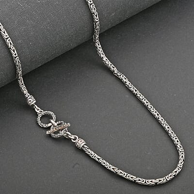 Bali Legacy 2.7mm Woven Necklace in Sterling Silver 21.75 Grams 18 Inches