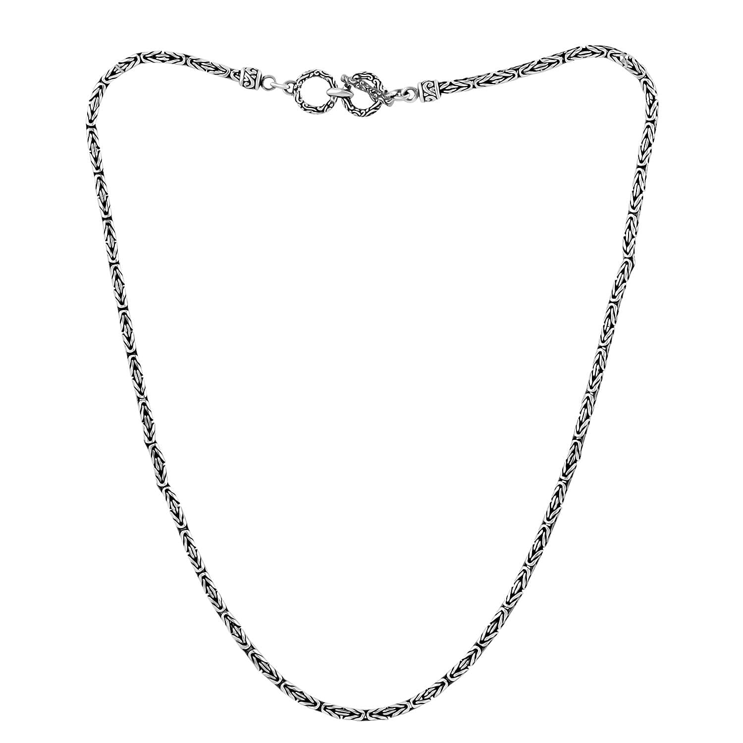 Bali Legacy 2.7mm Woven Necklace in Sterling Silver 21.75 Grams 18 Inches
