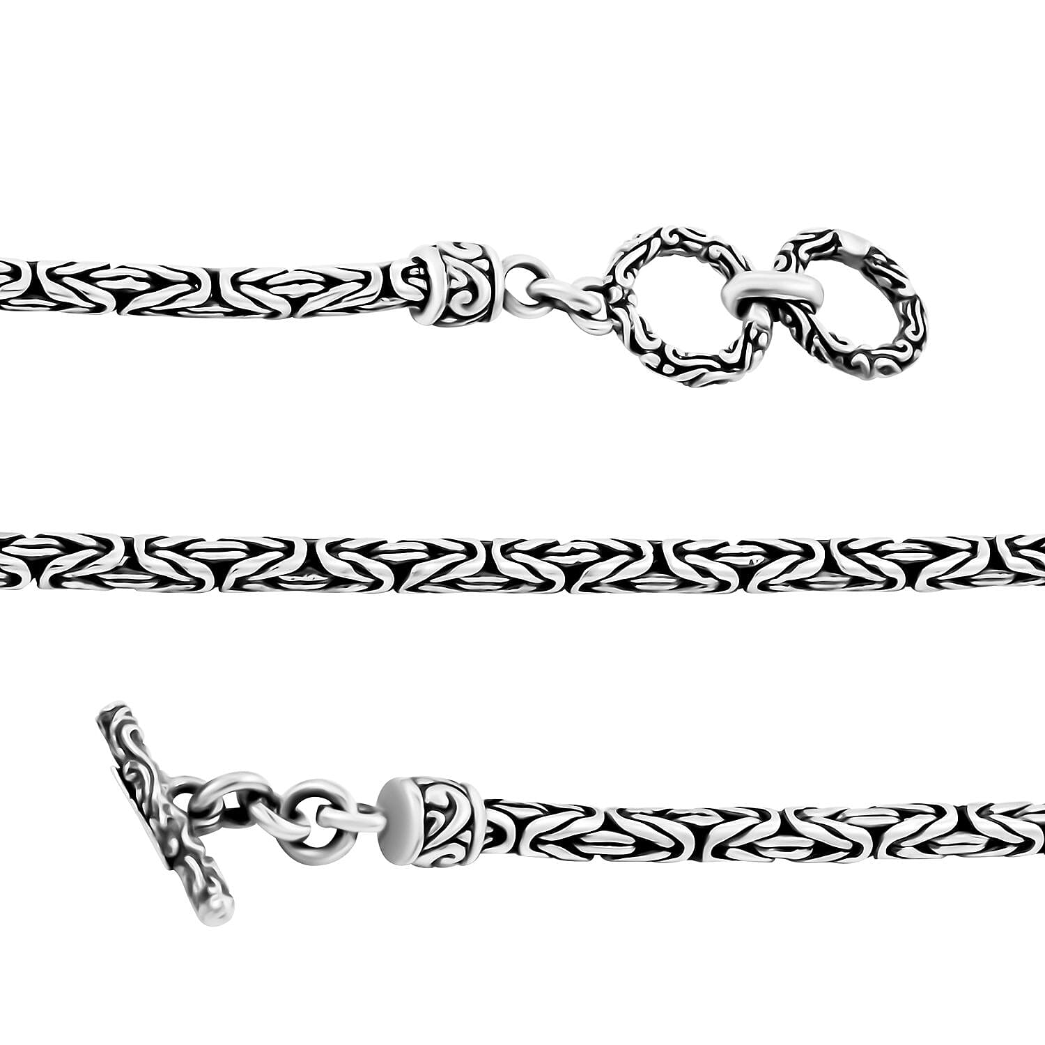 Bali Legacy 2.7mm Woven Necklace in Sterling Silver 21.75 Grams 18 Inches