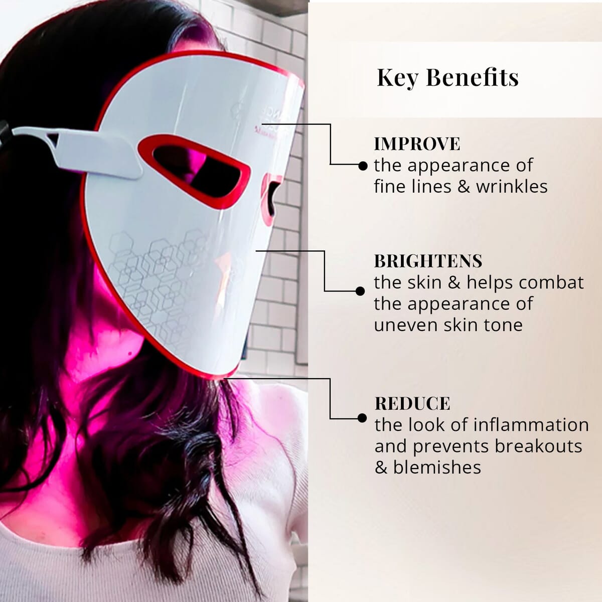 Mirabella FDA Approved Phototherapy 7-Color LED Facial Mask with Infrared (1 Year Vendor Warranty) image number 2