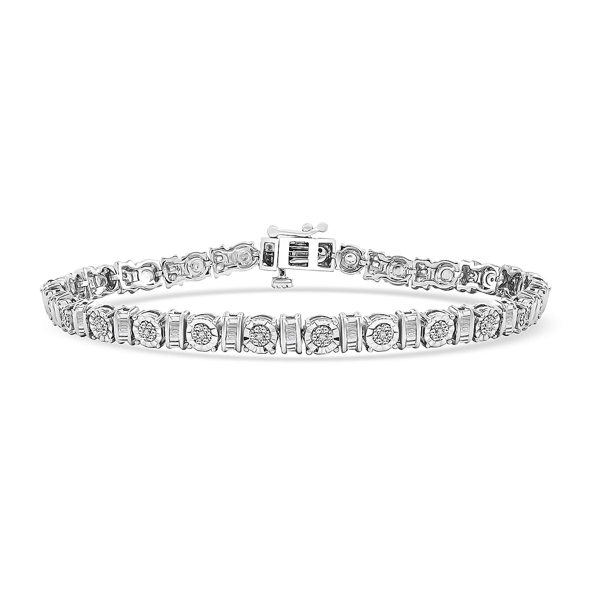 White Diamond 0.25 ctw Bracelet in Sterling Silver (7.50 In) image number 0