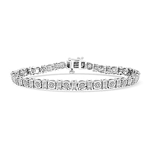 White Diamond 0.25 ctw Bracelet in Sterling Silver (7.50 In)