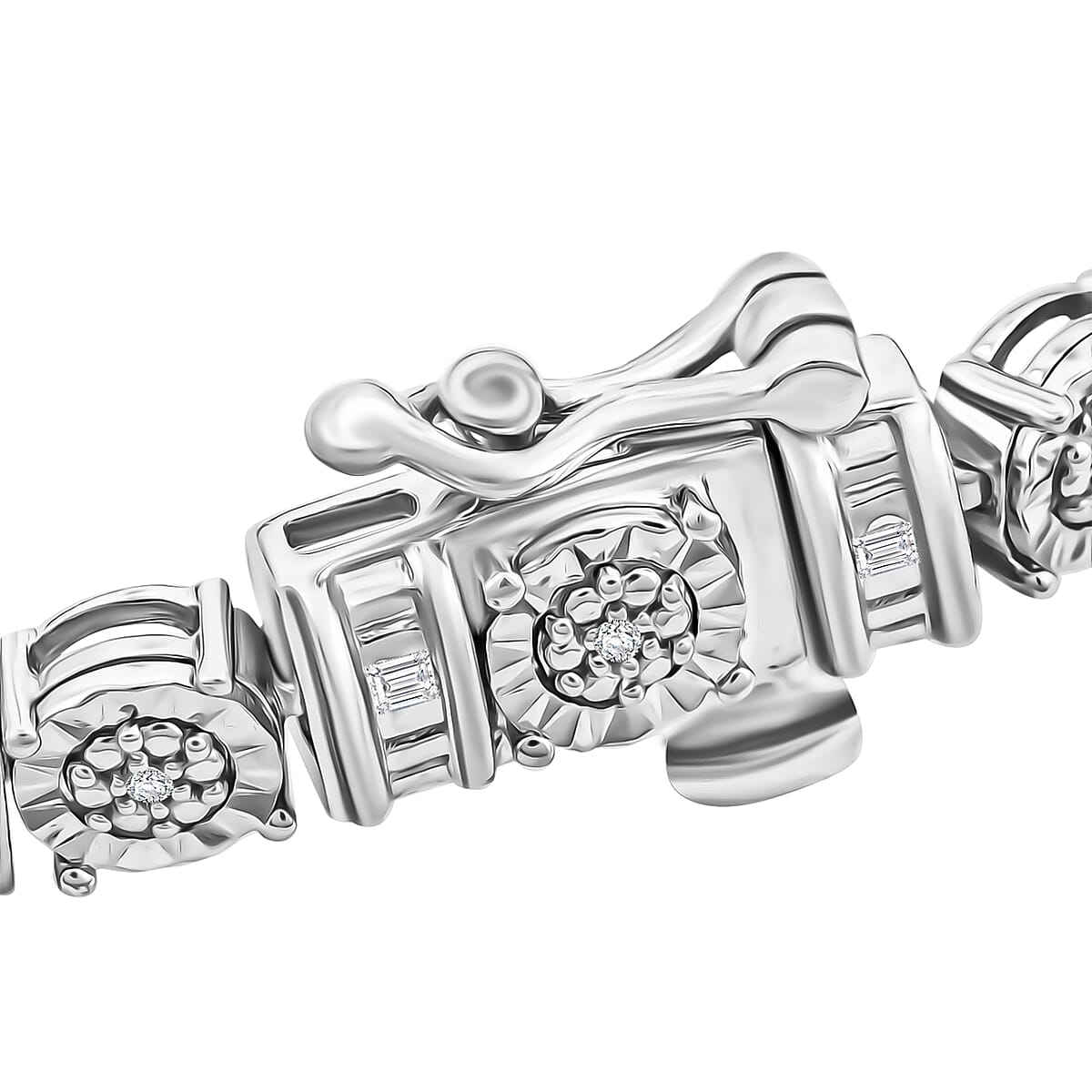 White Diamond 0.25 ctw Bracelet in Sterling Silver (7.50 In) image number 2