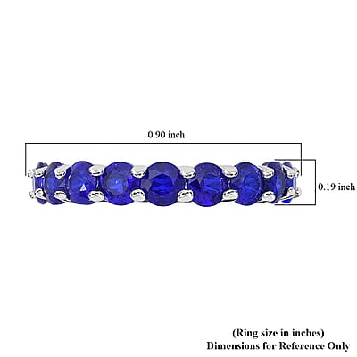 Premium Tanzanian Blue Spinel (DF) 3.75 ctw Eternity Love Ring in Rhodium Over Sterling Silver (Size 5.0)