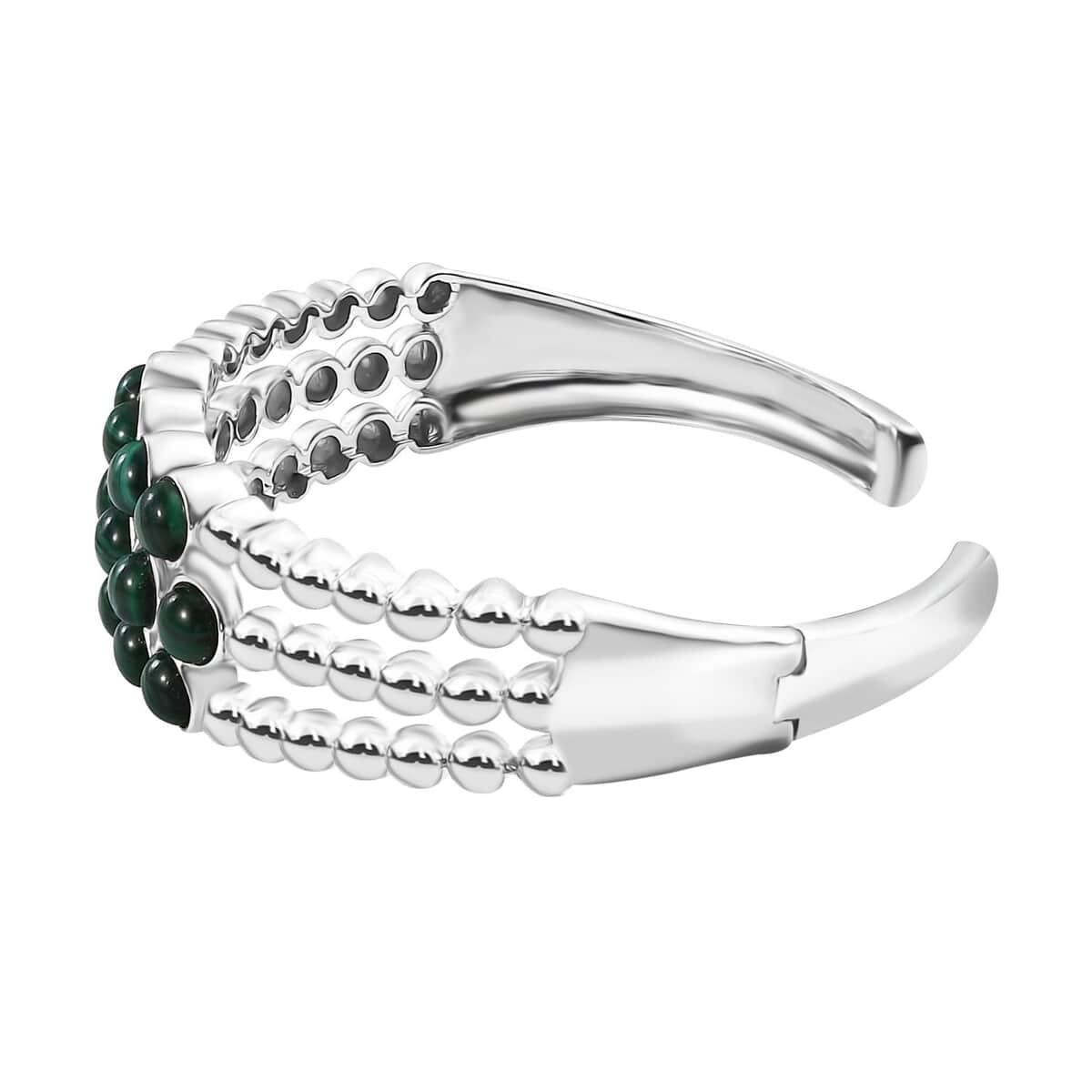 Karis African Malachite 16.40 ctw Cuff Bracelet in Platinum Bond (7.25 In) image number 3