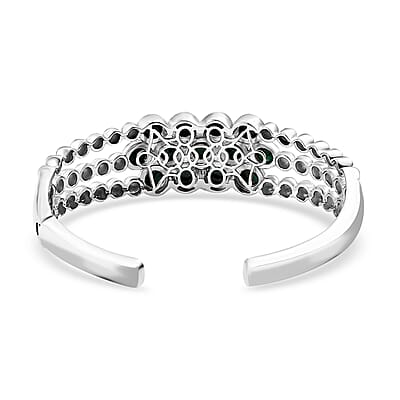 Karis African Malachite 16.40 ctw Cuff Bracelet in Platinum Bond (7.25 In)