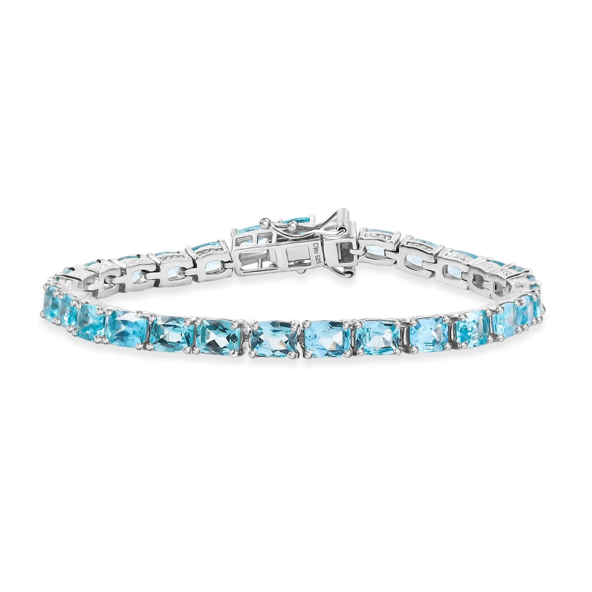 Betroka Blue Apatite 12.40 ctw Serenity Vine Bracelet in Rhodium Over Sterling Silver (6.50 In) image number 0