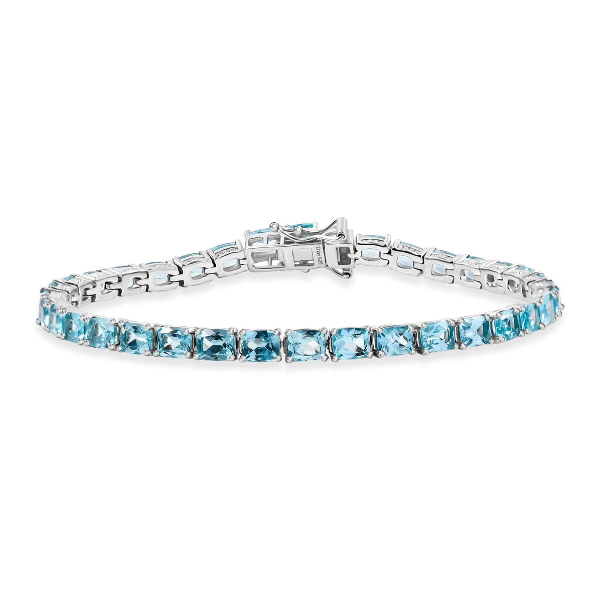 Betroka Blue Apatite 15.50 ctw Serenity Vine Bracelet in Rhodium Over Sterling Silver (8.00 In) image number 0