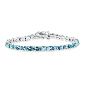 Betroka Blue Apatite 15.50 ctw Serenity Vine Bracelet in Rhodium Over Sterling Silver (8.00 In)