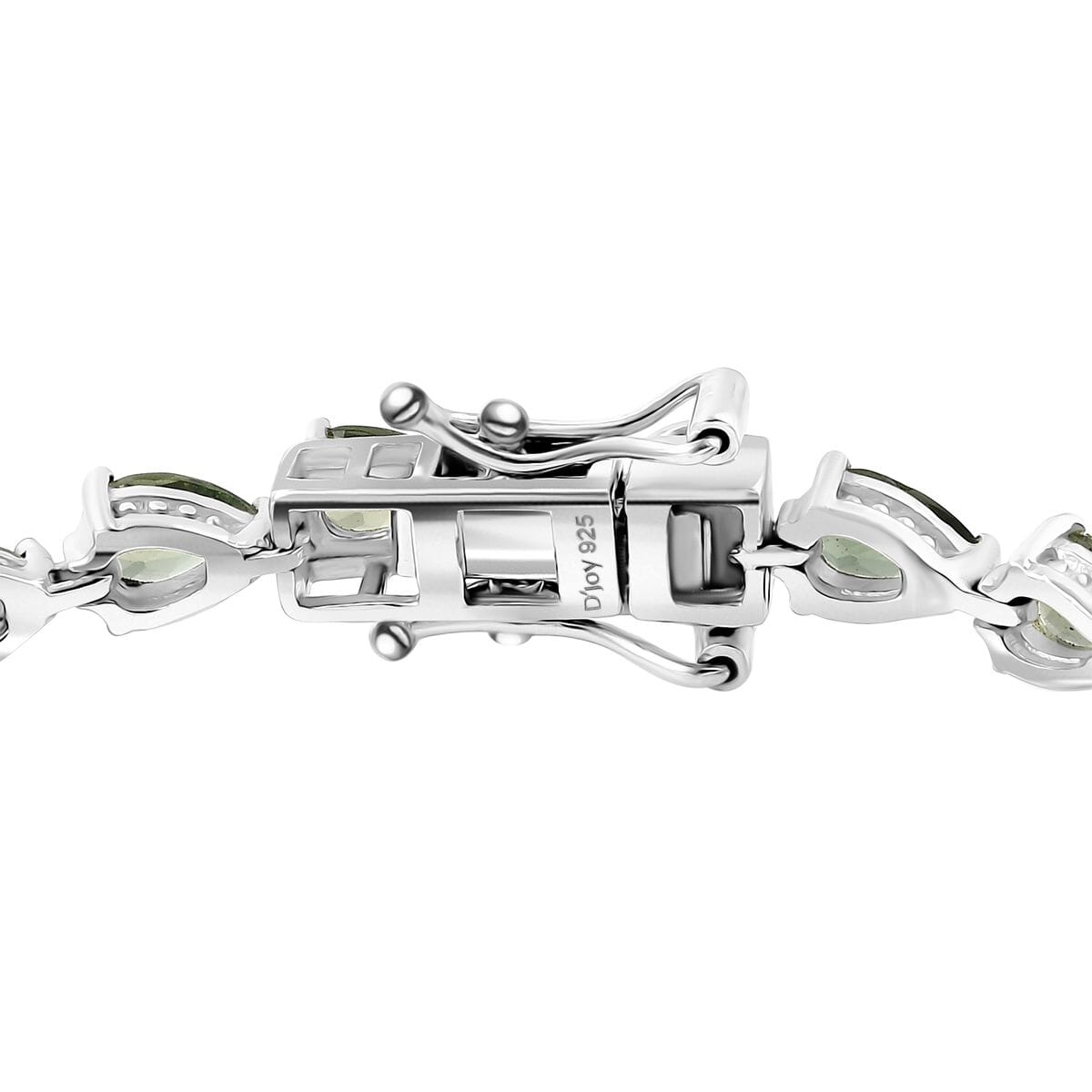Natural Green Apatite 9.50 ctw Serenity Vine Bracelet in Rhodium Over Sterling Silver (6.50 In) image number 3