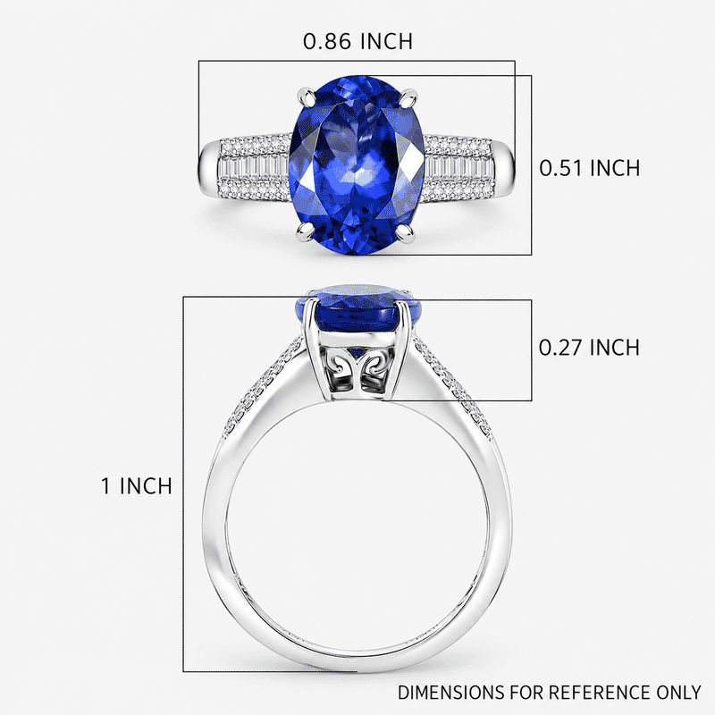 Certified & Appraised Rhapsody AAAA Tanzanite and E-F VS2 Diamond 4.35 ctw Statement Ring in 950 Platinum (Size 10.0) 6.10 Grams
