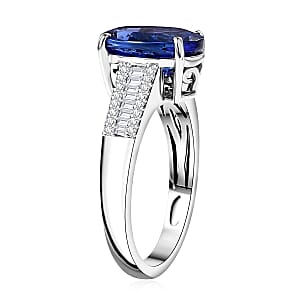 Rhapsody 950 Platinum AAAA Tanzanite, Diamond (E-F, VS2) (0.33 cts) Ring (Size 9.5) (6.10 g) 4.35 ctw