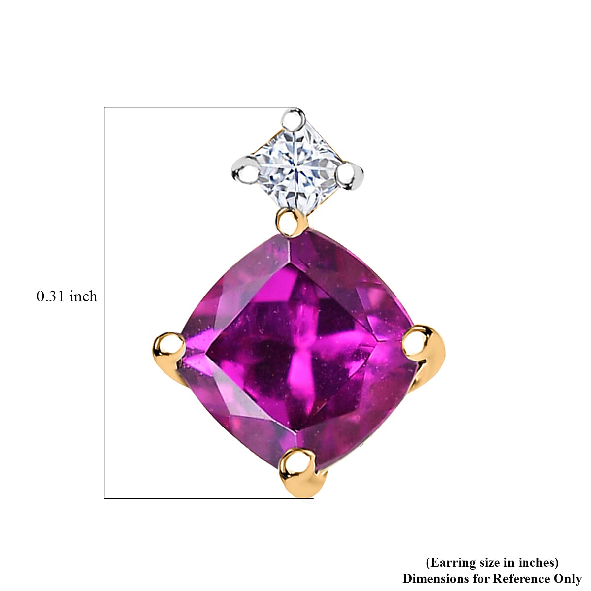 Certified & Appraised Luxoro AAA Radiant Ember Garnet and G-H I2 Diamond 1.20 ctw Stud Earrings in 10K Yellow Gold