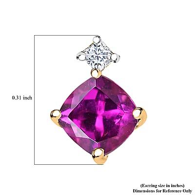 Certified & Appraised Luxoro AAA Radiant Ember Garnet and G-H I2 Diamond 1.20 ctw Stud Earrings in 10K Yellow Gold