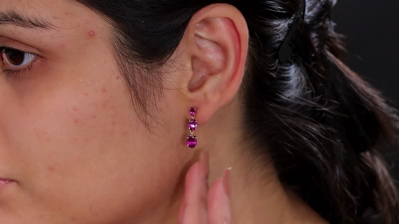 Certified & Appraised Luxoro AAA Radiant Ember Garnet 3.56 ctw Earrings in 10K Rose Gold