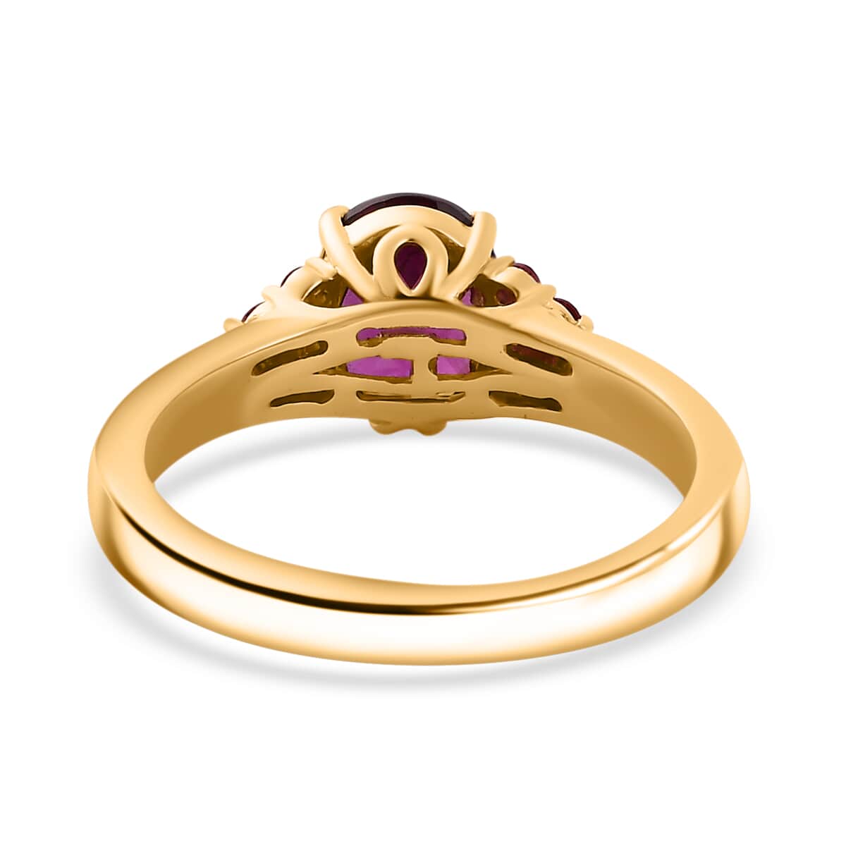 Certified & Appraised Luxoro AAA Radiant Ember Garnet and Padparadscha Sapphire 1.65 ctw Ring in 10K Yellow Gold (Del. in 10-12 Days) image number 4