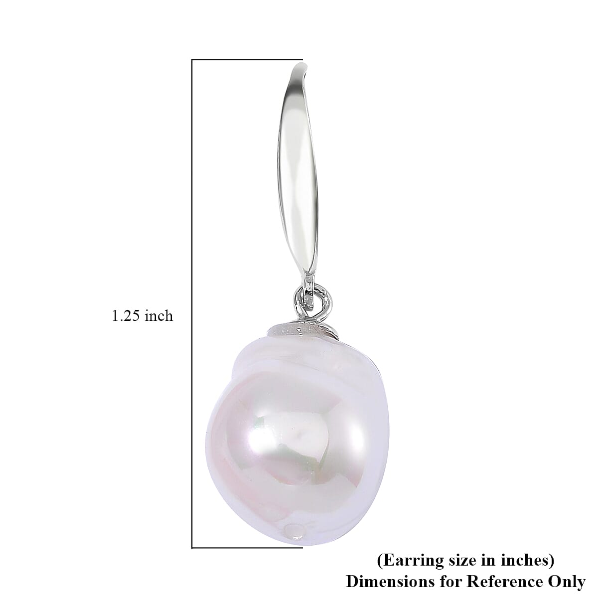 White Freshwater Pearl Earrings in Rhodium Over Sterling Silver